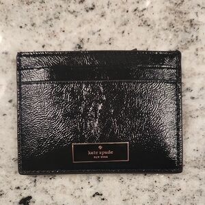 NWT Kate Spade Glossy Black Card Case